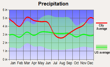 Calion, Arkansas average precipitation