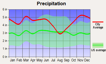 Camden, Arkansas average precipitation