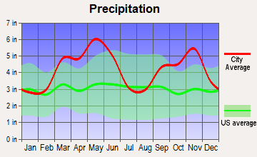 Chester, Arkansas average precipitation
