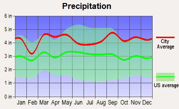 Rye Brook, New York average precipitation