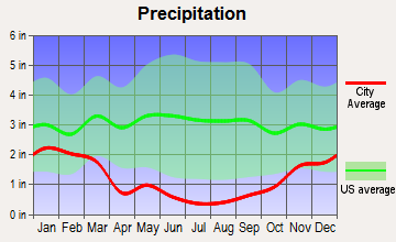 Chilcoot-Vinton, California average precipitation
