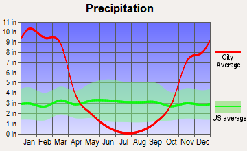 Concow, California average precipitation