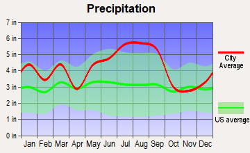 Cerro Gordo, North Carolina average precipitation
