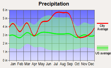Chadbourn, North Carolina average precipitation
