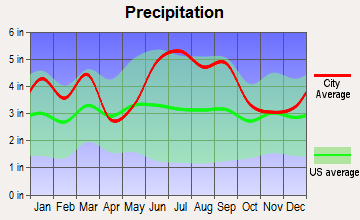 East Laurinburg, North Carolina average precipitation
