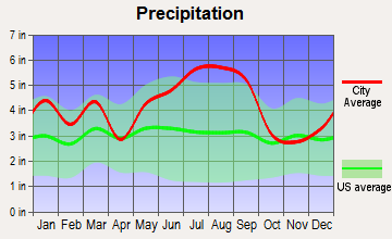 Fair Bluff, North Carolina average precipitation