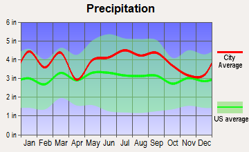 Fuquay-Varina, North Carolina average precipitation
