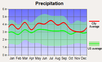 Gibsonville, North Carolina average precipitation