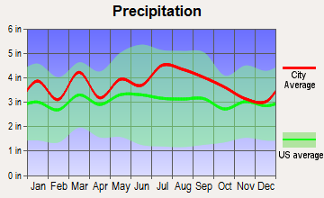 Norlina, North Carolina average precipitation
