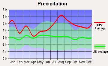 Ocracoke, North Carolina average precipitation