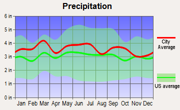Spencer, North Carolina average precipitation