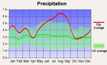 Tabor City, North Carolina average precipitation