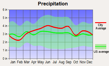 Bedford, Ohio average precipitation