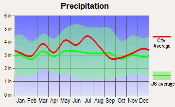 Hanging Rock, Ohio average precipitation