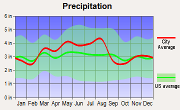 Waverly City, Ohio average precipitation
