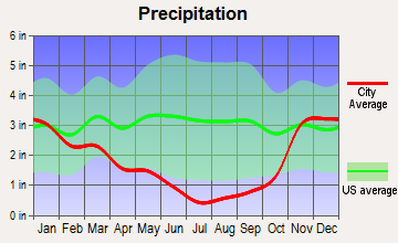 Hornbrook, California average precipitation