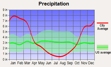 Kirkwood, California average precipitation