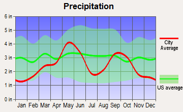 Southwest Cotton, Oklahoma average precipitation