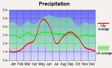 East Jackson, Oklahoma average precipitation
