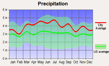 Cassandra, Pennsylvania average precipitation
