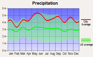 Tamaqua, Pennsylvania average precipitation