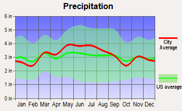 Gastonville, Pennsylvania average precipitation