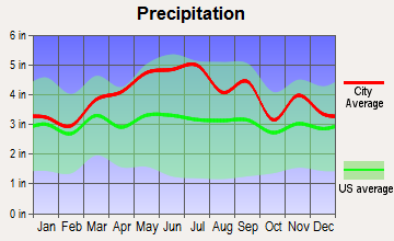 Lawson Heights, Pennsylvania average precipitation