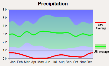 Ocotillo, California average precipitation