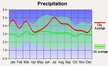 Kershaw, South Carolina average precipitation