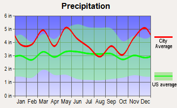 Hendersonville, Tennessee average precipitation