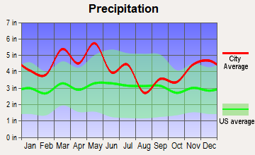 Lexington, Tennessee average precipitation