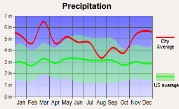 Lynchburg, Tennessee average precipitation