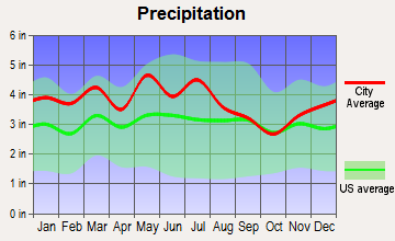 Mount Carmel, Tennessee average precipitation