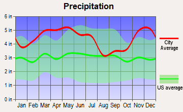 South Fulton, Tennessee average precipitation