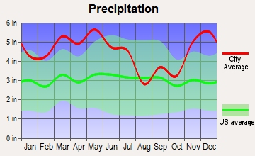 Alamo, Tennessee average precipitation