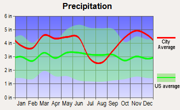 Avinger, Texas average precipitation