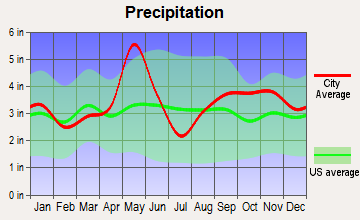 Bellville, Texas average precipitation