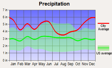 Browndell, Texas average precipitation