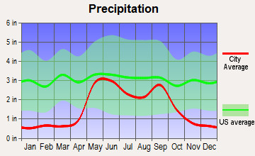 Brownfield, Texas average precipitation