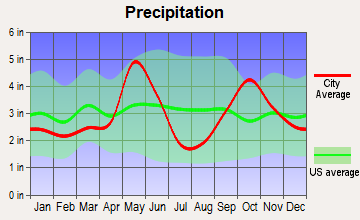 Camp Swift, Texas average precipitation