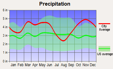 Daingerfield, Texas average precipitation