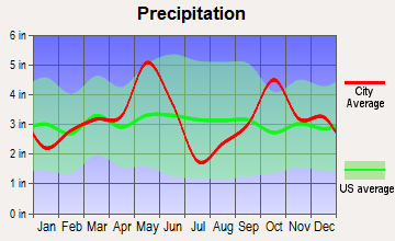 Dawson, Texas average precipitation