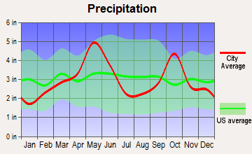 Eagle Mountain, Texas average precipitation