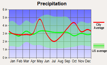 Franklin, Texas average precipitation