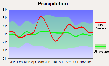 Hempstead, Texas average precipitation