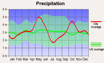 Hubbard, Texas average precipitation