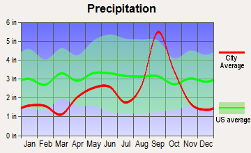 Indian Lake, Texas average precipitation