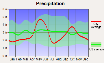 Lago Vista, Texas average precipitation