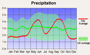 Lake City, Texas average precipitation