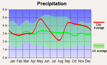 Midway, Texas average precipitation